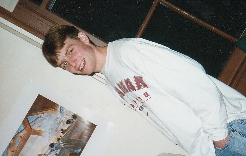 Mike Greenfield, fashionably outfitted in 1996-97 Stanford 6th Man gear